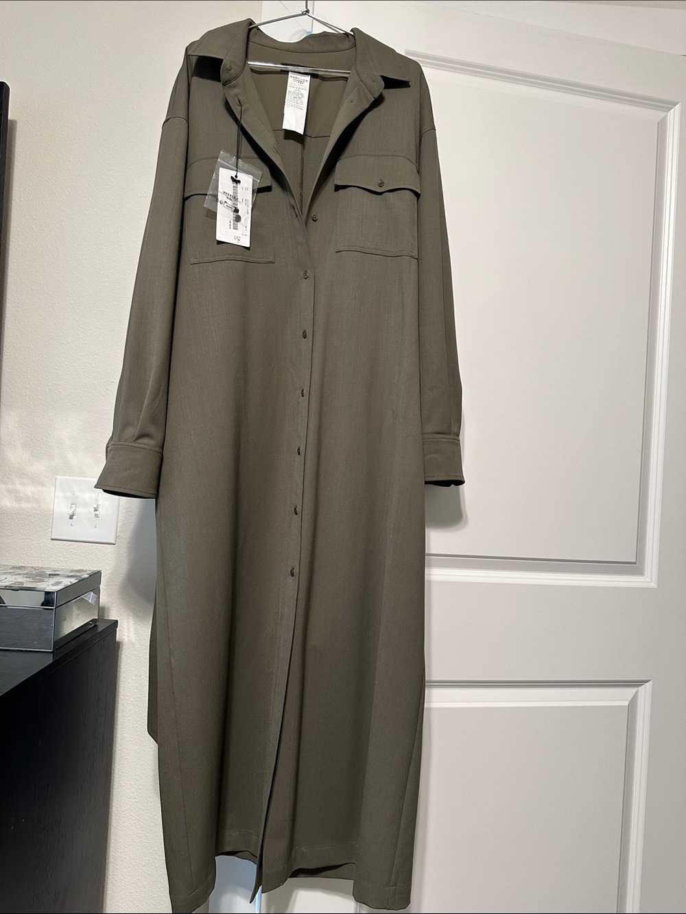 Weekend Max Mara Olive-Taupe Midi Shirt Dress